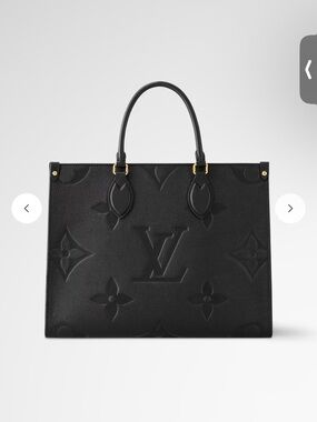 Louis Vuitton Black Embossed Monogram Tote AND wallet with Gold Accents